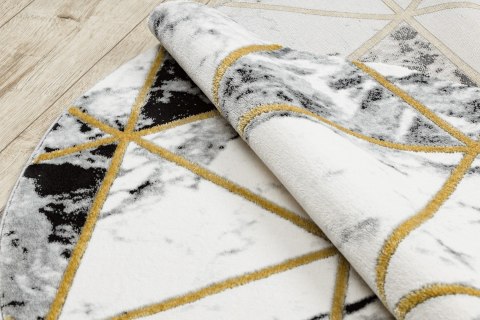 Dywan okrągły krótkowłosy ESTEMA MARBLETRIANGLES kolor czarny r160 hakano - RUG/LU/ESTEMA/MARBLETRIANGLES/BLACK+GOLD/R160