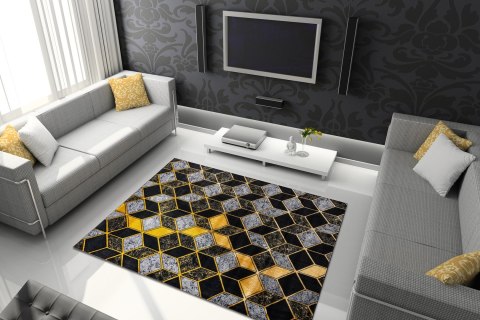 - RUG/LU/MOSSE/GLAM/BLACK+GOLD/160x220