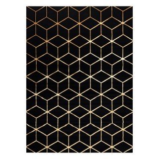 - RUG/LU/MOSSE/HEXAGON2/BLACK+GOLD/140x190