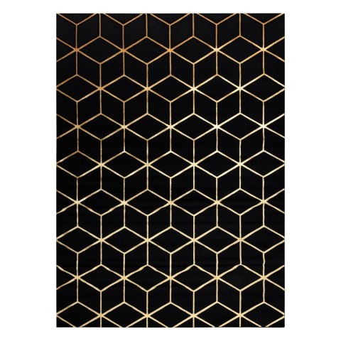 - RUG/LU/MOSSE/HEXAGON2/BLACK+GOLD/140x190