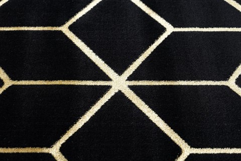 - RUG/LU/MOSSE/HEXAGON2/BLACK+GOLD/140x190