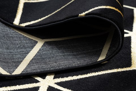 - RUG/LU/MOSSE/HEXAGON2/BLACK+GOLD/140x190
