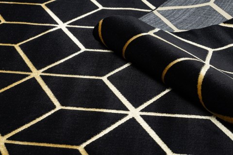 - RUG/LU/MOSSE/HEXAGON2/BLACK+GOLD/140x190