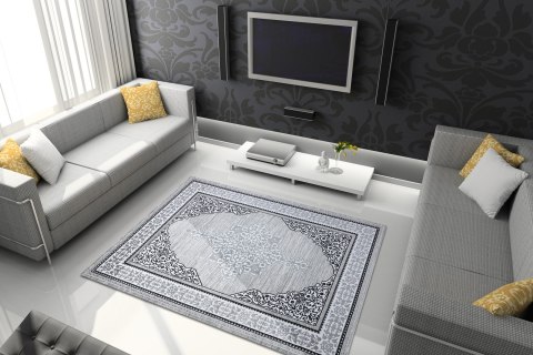 - RUG/LU/MOSSE/ORNAMENT2/CREAM+GREY/140x190