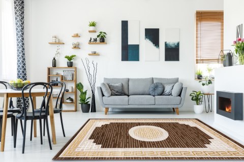 - RUG/LU/TREX/GREEK2/BEIGE+BROWN/120x170