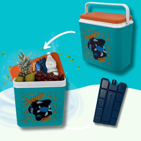 Lodówka CEGECO 24L Niebieska Wzór Zwierząt Morskich Kamai Kamai COOLBOX