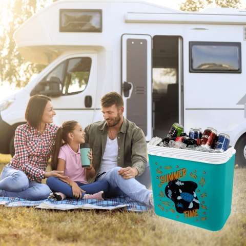 Lodówka CEGECO 24L Niebieska Wzór Zwierząt Morskich Kamai Kamai COOLBOX
