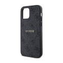 Guess 4G Collection Leather Metal Logo MagSafe - Etui iPhone 12 / iPhone 12 Pro (czarny)