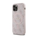 Guess 4G Collection Leather Metal Logo MagSafe - Etui iPhone 12 / iPhone 12 Pro (różowy)