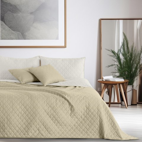 Narzuta AXEL  beżowy materiał mikrofibra 240x260 DecoKing - CHON/AXEL/BEIGE+WHITE/240X260