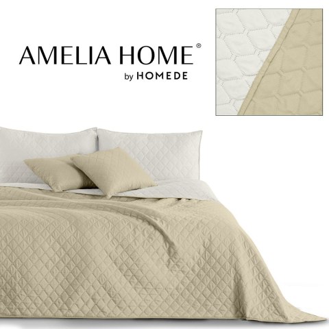 Narzuta AXEL  beżowy materiał mikrofibra 240x260 DecoKing - CHON/AXEL/BEIGE+WHITE/240X260