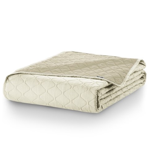 Narzuta AXEL  beżowy materiał mikrofibra 240x260 DecoKing - CHON/AXEL/BEIGE+WHITE/240X260