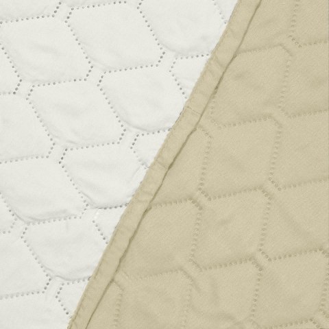 Narzuta AXEL  beżowy materiał mikrofibra 240x260 DecoKing - CHON/AXEL/BEIGE+WHITE/240X260