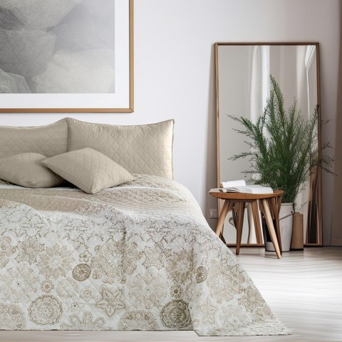 Narzuta ALHAMBRA  beżowy drukowany materiał mikrofibra 170x210 DecoKing - CHON/ALHAMBRA/BEI+WH/170x210