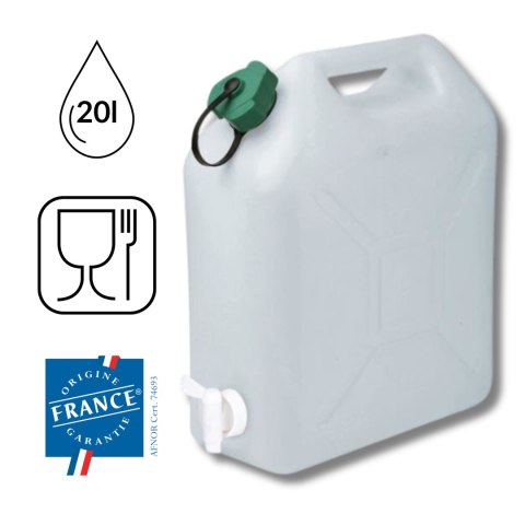 Kanister na wodę z kranikiem, twarde tworzywo z atestem spożywczym, 20L Kamai SMARTCAN