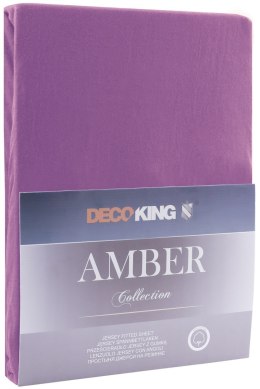 Prześcieradło AMBER kolor fioletowy styl klasyczny jersey 220-240x220x30