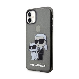 Karl Lagerfeld IML Glitter Karl & Choupette - Etui iPhone 11 (czarny)