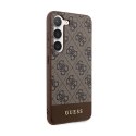 Guess 4G Bottom Stripe Metal Logo Collection - Etui Samsung Galaxy S24 (brązowy)