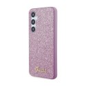 Guess Glitter Flakes Metal Logo Case - Etui Samsung Galaxy S24 (fioletowy)