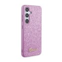 Guess Glitter Flakes Metal Logo Case - Etui Samsung Galaxy S24 (fioletowy)