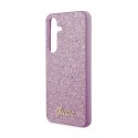 Guess Glitter Flakes Metal Logo Case - Etui Samsung Galaxy S24 (fioletowy)