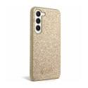 Guess Glitter Flakes Metal Logo Case - Etui Samsung Galaxy S24+ (złoty)