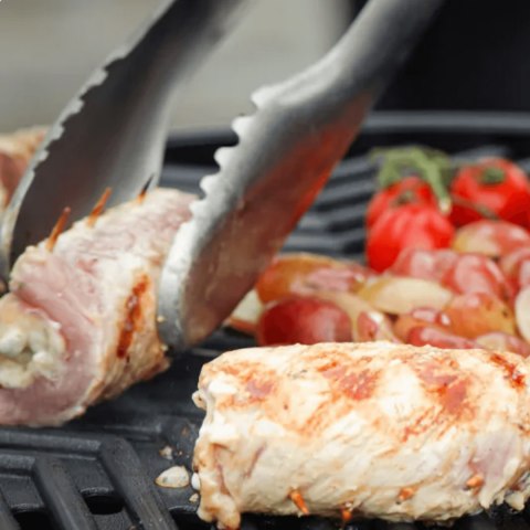 Szczypce BBQ ze stali nierdzewnej z antypoślizgowym uchwytem CADAC