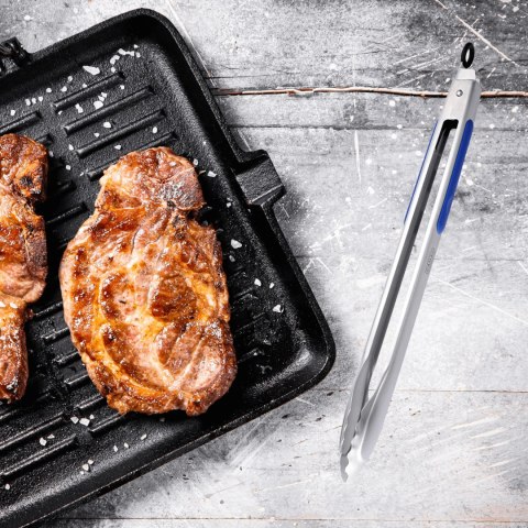 Szczypce BBQ ze stali nierdzewnej z antypoślizgowym uchwytem CADAC