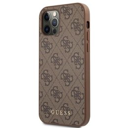 Guess 4G Metal Gold Logo - Etui iPhone 12 / iPhone 12 Pro (brązowy)