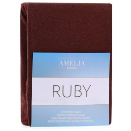 Prześcieradło RUBY frotte kolor brązowy 120-140x200x30