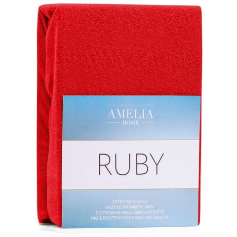 Prześcieradło RUBY frotte kolor czerwony 220-240x220x30