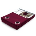 Zasłona BLACKOUT  czerwony przelotki srebrne 140x245 ameliahome - CURT/AH/BLACKOUT/EYELETS/WINE/140