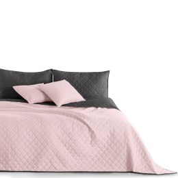 Narzuta AXEL  różowy gładki materiał mikrofibra 170x270 DecoKing - CHON/AXEL/P.PINK+CHARCOAL/170X270