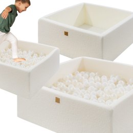Kwadratowy Biały Basen Z Piłeczkami Sensorycznymi Dla Dzieci Od MeowBaby