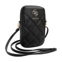 Guess Zip Quilted 4G - Torebka na telefon (czarny)