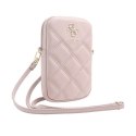 Guess Zip Quilted 4G - Torebka na telefon (różowy)