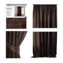 Zasłona VELVET  brązowy   velvet 140x270 ameliahome - CURT/AH/VELVET/PLEAT/D.BROWN/140X270/1PC