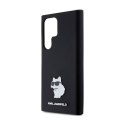 Karl Lagerfeld Silicone Choupette Metal Pin - Etui Samsung Galaxy S24 Ultra (czarny)