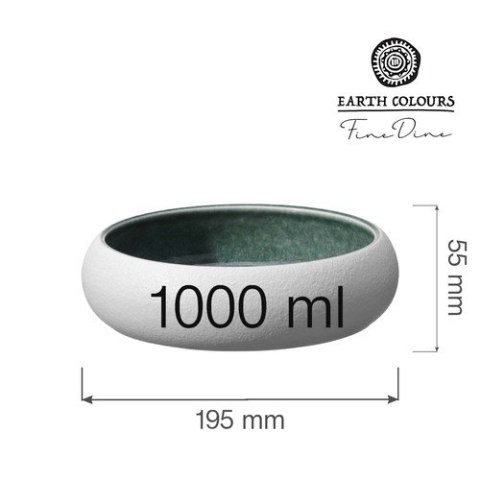 Miska Goro White Green 195 mm, 1000 ml