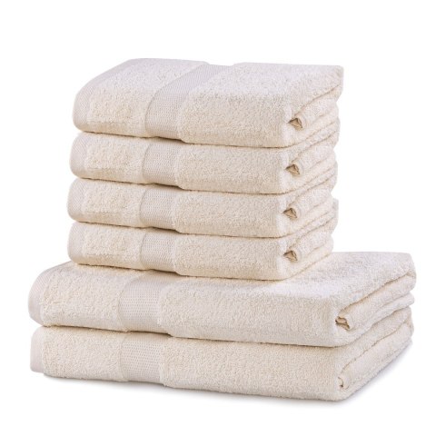 Ręcznik MARINA kolor kremowy styl klasyczny materiał bawełna 2*70x140+4*50x100 DecoKing - TOWEL/MARINA/ECR/SET2*70x140+4*50x100