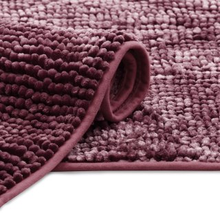 Mata łazienkowa BATI  różowy motyw nowoczesny 60x90 ameliahome - BATHMAT/AH/BATI/MAUVE/60X90CM