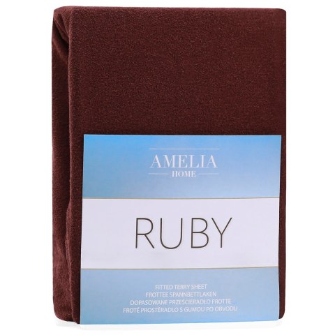 Prześcieradło RUBY kolor brązowy styl klasyczny frotte 160-180x200x30