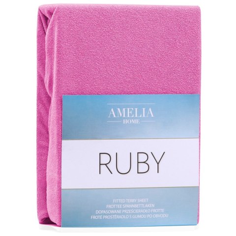Prześcieradło RUBY styl klasyczny frotte kolor różowy 200-220x200x30