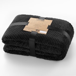 Koc HENRY kolor czarny tłoczony żakardowo styl nowoczesny 170x210 - BLA/HENRY/BLACK/170x210