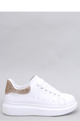 Sneakersy na platformie z cyrkoniami PARKSS WHITE/GOLD - Inello Inello