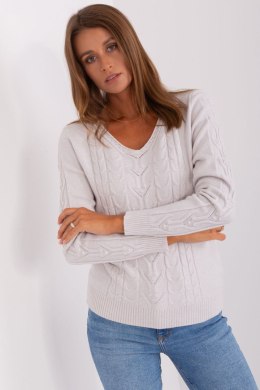 Sweter Damski Model AT-SW-2329.98P Light Grey - AT AT