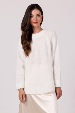 Sweter Damski Model BK105 White - BE Knit BE Knit