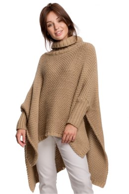 Sweter Ponczo Model BK049 Camel - BE Knit BE Knit