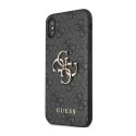 Guess 4G Big Metal Logo - Etui iPhone X (szary)