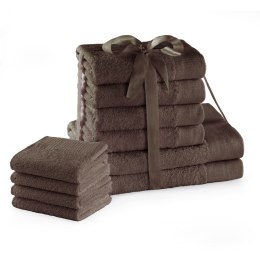 Ręcznik AMARI - AMELIAHOME kolor brązowy styl klasyczny 2*70x140+4*50x100+4*30x50 AmeliaHome - TOWEL/AH/AMARI/BRO/SET2*70x140+4*